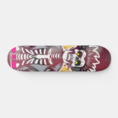 Pop Art Punk Schedel Halftone Skateboard (Horizontaal)