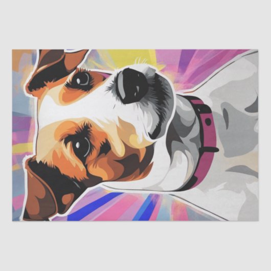 Pop Art Pup: Jack Russell Terrier Decoupage Tissuepapier (Voorkant)