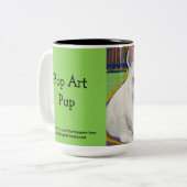 Pop Art Pup-mok Tweekleurige Koffiemok (Voorkant links)