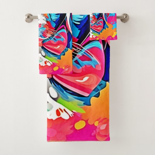 Pop Art Puppy Bad Handdoek (Insitu)