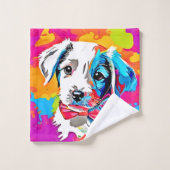 Pop Art Puppy Bad Handdoek (Wasdoekje)