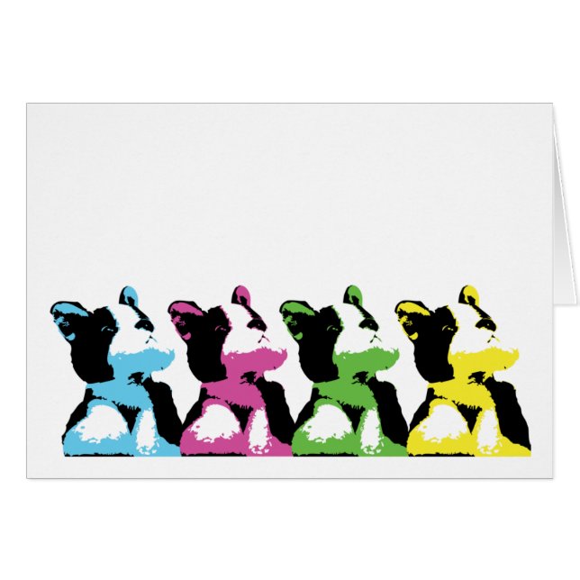 Pop Art Puppy Card (Voorkant Horizontaal)