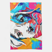 Pop Art Puppy Theedoek (Verticaal)
