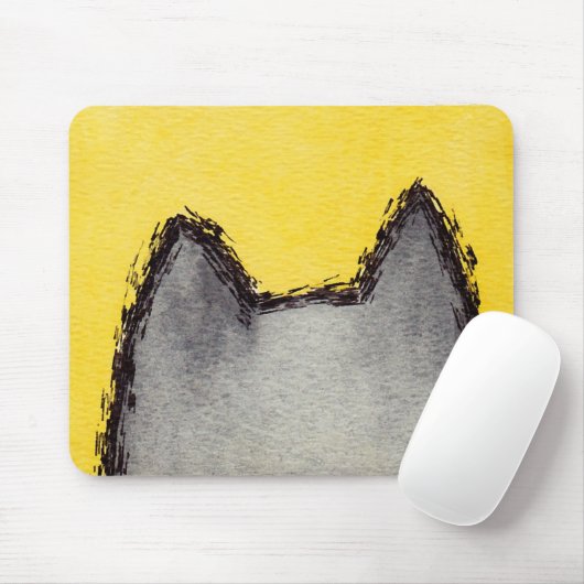 Pop Art PussyCat Yellow Mousepad Muismat (Met muis)