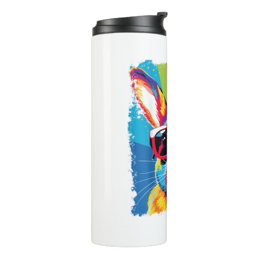 Pop Art Rabbit Thermosbeker (Gedraaid links)