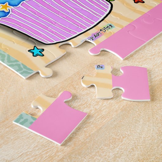 Pop Art Rainbow Cupcakes Puzzle Legpuzzel (Zijkant)