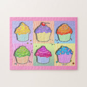 Pop Art Rainbow Cupcakes Puzzle Legpuzzel (Horizontaal)