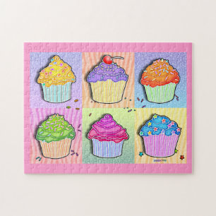 Pop Art Rainbow Cupcakes Puzzle Legpuzzel