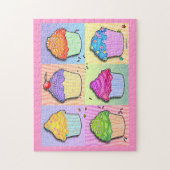 Pop Art Rainbow Cupcakes Puzzle Legpuzzel (Verticaal)