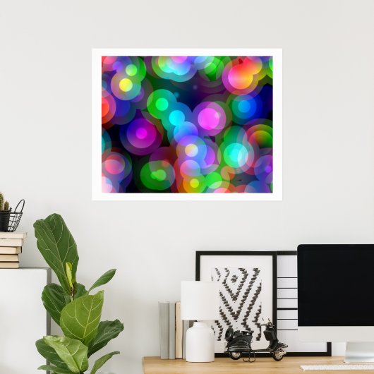 Pop Art Random Concentric Circles 02 Poster (Thuiskantoor)