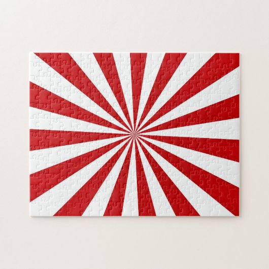 Pop Art Rays: rood en wit Legpuzzel (Horizontaal)