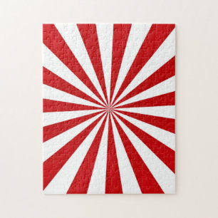 Pop Art Rays: rood en wit Legpuzzel