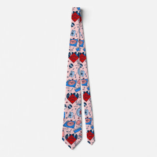 pop art record music lover vintage heart pink stropdas