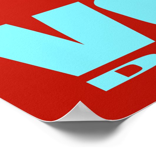 Pop-Art Red & Aqua Vote Dammit Susan B. Anthony Poster (Hoek)