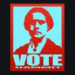 Pop-Art Red & Aqua Vote Dammit Susan B. Anthony Poster<br><div class="desc">Dit moderne, pop-kunst gestileerde design heeft een silhouette portret van Susan in tinten rood en aqua blauw. Onder haar portret staan de woorden "Vote Dammit" in vet aqua. Susan B. Anthony heeft lang en hard gewerkt om het 19de amendement op te stellen, dat vrouwen stemrecht geeft. Laat Susan niet in...</div>