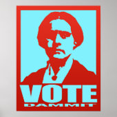 Pop-Art Red & Aqua Vote Dammit Susan B. Anthony Poster (Voorkant)