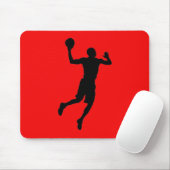 Pop Art Red Black Basketball Player Silhouette Muismat (Met muis)