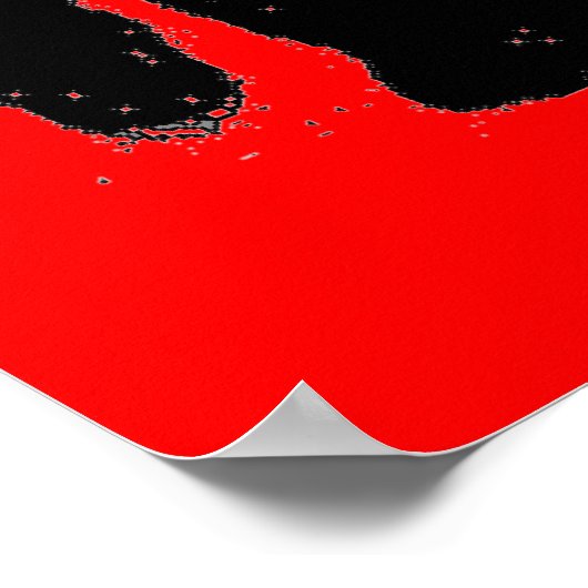 Pop Art Red Black Elephant Silhouette Poster (Hoek)