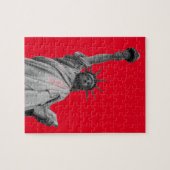 Pop Art Red Black White Vrijheidsbeeld Legpuzzel (Horizontaal)