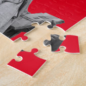 Pop Art Red Black White Vrijheidsbeeld Legpuzzel (Zijkant)