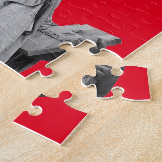 Pop Art Red Black White Vrijheidsbeeld Legpuzzel (Zijkant)