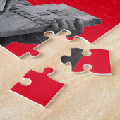 Pop Art Red Black White Vrijheidsbeeld Legpuzzel (Zijkant)
