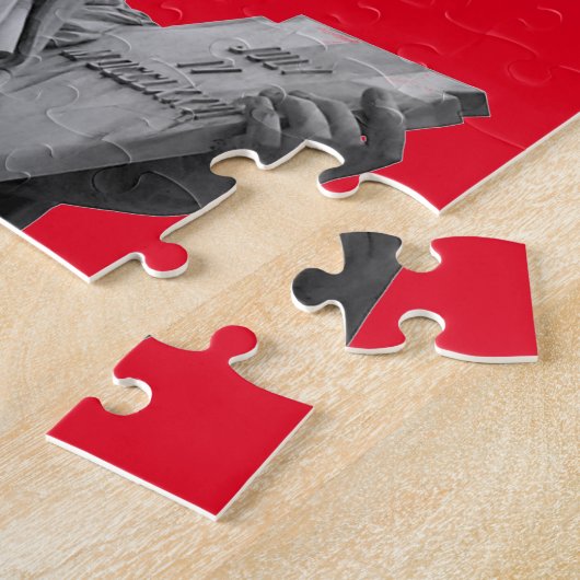 Pop Art Red Black White Vrijheidsbeeld Legpuzzel (Zijkant)