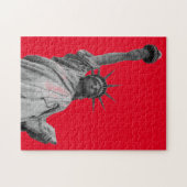 Pop Art Red Black White Vrijheidsbeeld Legpuzzel (Horizontaal)