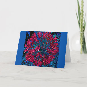 Pop-Art Red Flower Ball-kaart Kaart