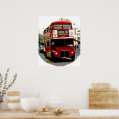 Pop Art Red London Bus Poster (Keuken)