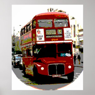 Pop Art Red London Bus Poster