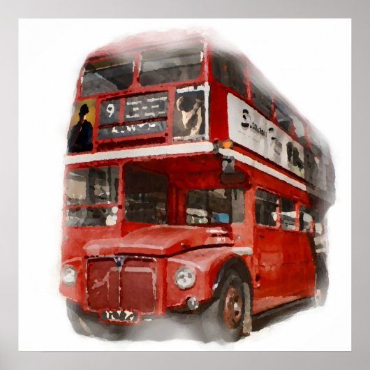 Pop Art Red London Bus Poster (Voorkant)
