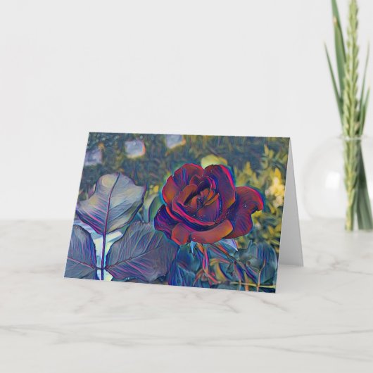 Pop Art Red Rose Kaart (Voorkant)