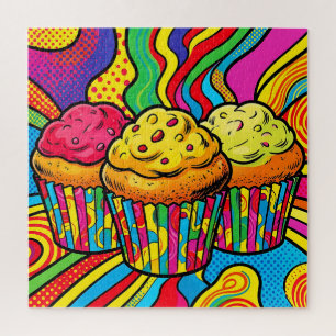 Pop Art Regenboog Cupcakes Explosie Legpuzzel