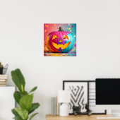 Pop Art Regenboogpompoen Poster (Thuiskantoor)