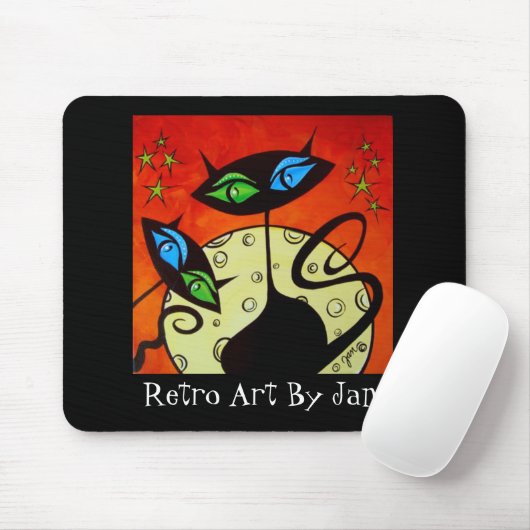 Pop Art Retro Black Cats-muispad Muismat (Met muis)