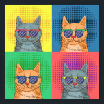 Pop Art Retro Cats Poster<br><div class="desc">Groovy cats - Als je van katten houdt, is dit het perfecte poster voor je.</div>