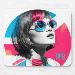 Pop Art Retro Chic Meisje  Muismat