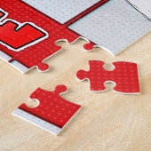 Pop Art Retro Couple die Romantisch nostalgisch zo Legpuzzel (Zijkant)