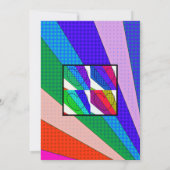 Pop Art Retro Couple Wedding Invite Kaart (Achterkant)