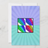 Pop Art Retro Couple Wedding Invite Kaart (Achterkant)