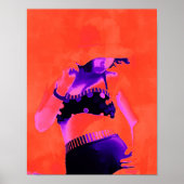 Pop Art Retro Hippy Chic Boho Artworks Girl Poster (Voorkant)