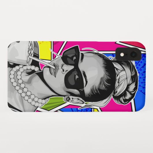Pop Art Retrô Mulher Fashion Preto e Branco  Case-Mate iPhone Case (Achterkant (horizontaal))