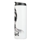 Pop Art Retrô Mulher Fashion Preto e Branco  Thermosbeker (Geroteerd rechts)