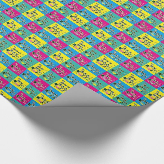 Pop Art Retro Music Drum Cadeaupapier (Hoek)