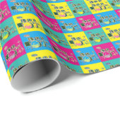 Pop Art Retro Music Drum Cadeaupapier (Rol Hoek)