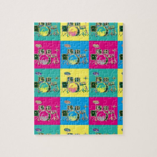 Pop Art Retro Music Drum Legpuzzel (Verticaal)