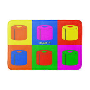 Pop Art Retro Psychedelic Toilet Paper Vibrant Badmat