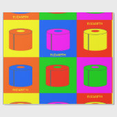 Pop Art Retro Psychedelic Toilet Paper Vibrant Cadeaupapier (Vlak)