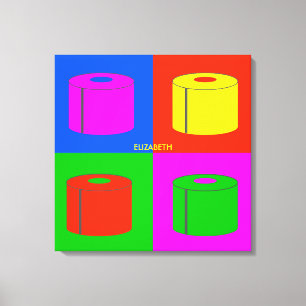 Pop Art Retro Psychedelic Toilet Paper Vibrant Canvas Afdruk